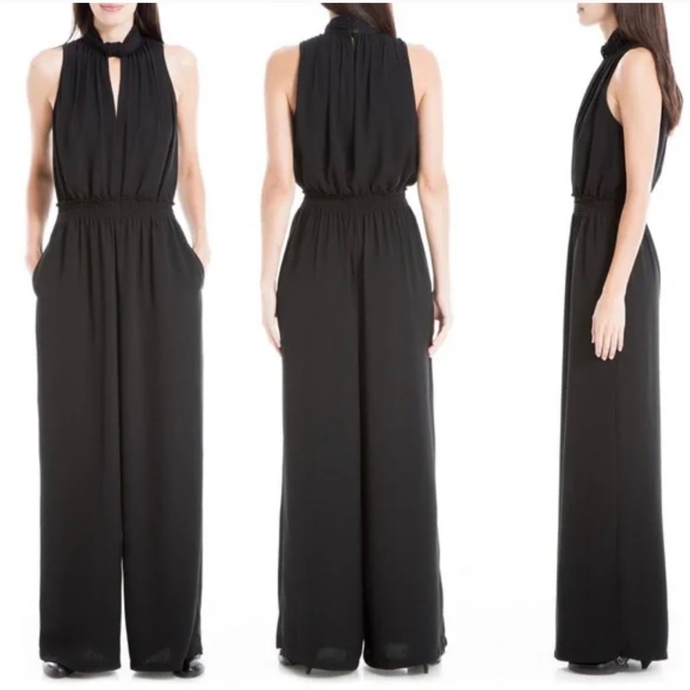 NWT, Max Studio, Mock Neck Sleeveless Stretch Crepe Jumpsuit, Size X-Small - Picture 2 of 4